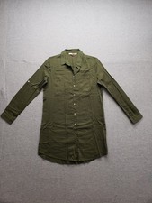 Forever 21 Women Shirt Dress S Green Button Up Collared Long Sleeve Comfort Wear