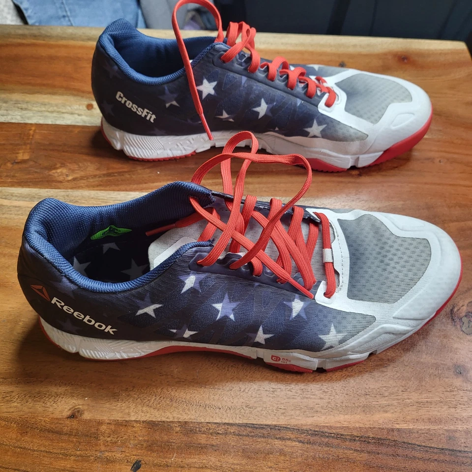 Reebok CrossFit Nano 5.0 Zapatos Para Hombres 9 Bandera EE. UU. Rojo Blanco Azul Estrellas Tenis Gimnasio Foto 2 de 4
