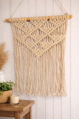 Cream Colored Macrame Wall Hanging Art/ Home Decor/ Hanging Decor