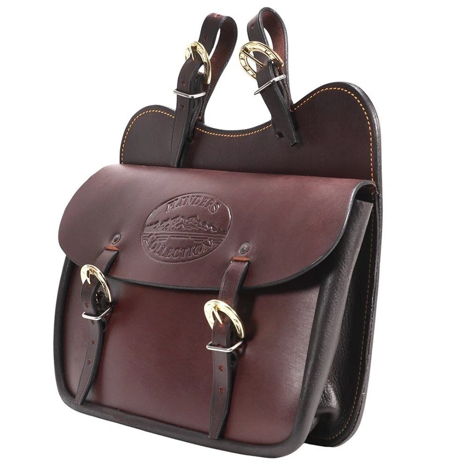 Saddle Trekking Horse Trail Riding Single Saddle Bag Leather 2 Sizes Brown - Photo 4/4