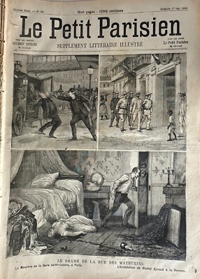 Le Petit Parisien 1890 N° 69 Das Drama Der Rue Mathurins In Paris