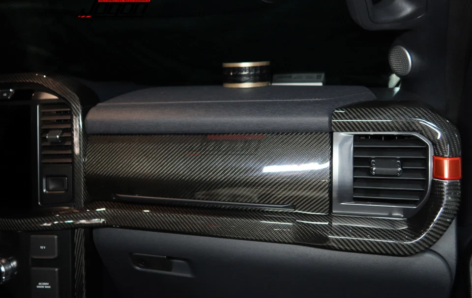 Real Carbon Dash Glove Box Lid Covers For Ford F-250 F-350 F-Series Lariat 2023+ - Imagem 4 de 4