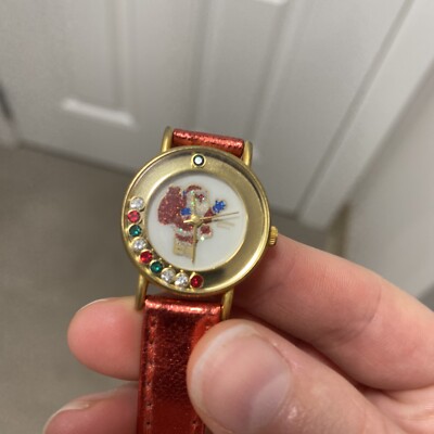 Kids Merry Christmas Santa Claus Cute Watch Majestron Quartz ￼Gold Red Watch