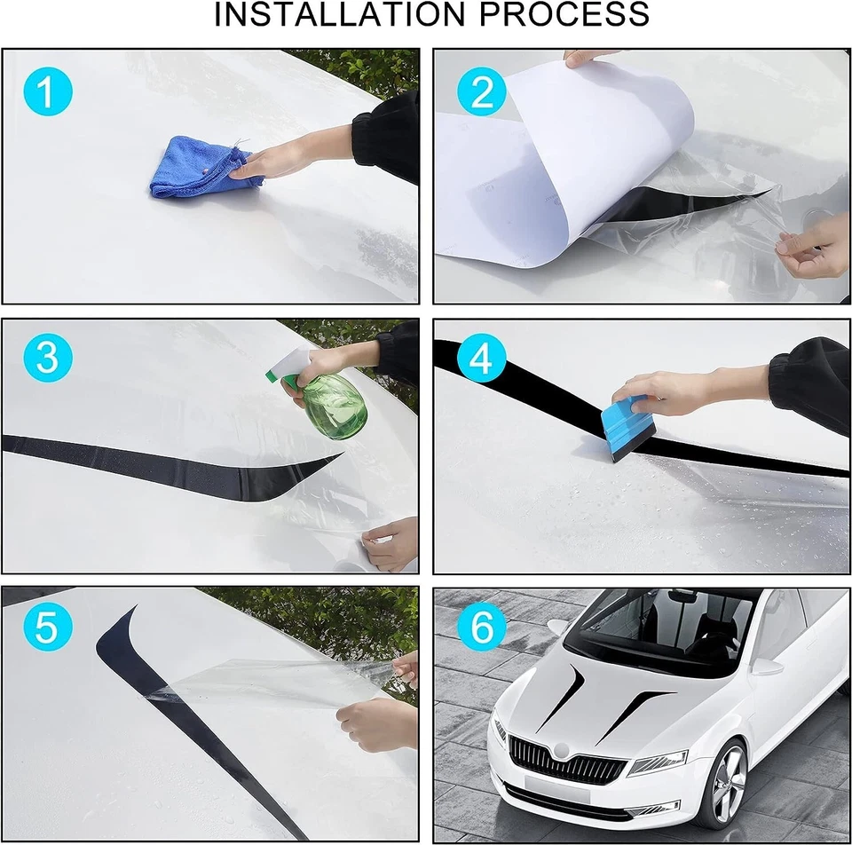 Calcomanía universal deportiva roja para capó de coche de carreras calcomanía auto vinilo capó pegatinas 2 piezas Foto 2 de 4