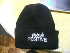 Beanies for Men Think  Positive Winter Hats Women Acrylic Skull Cap