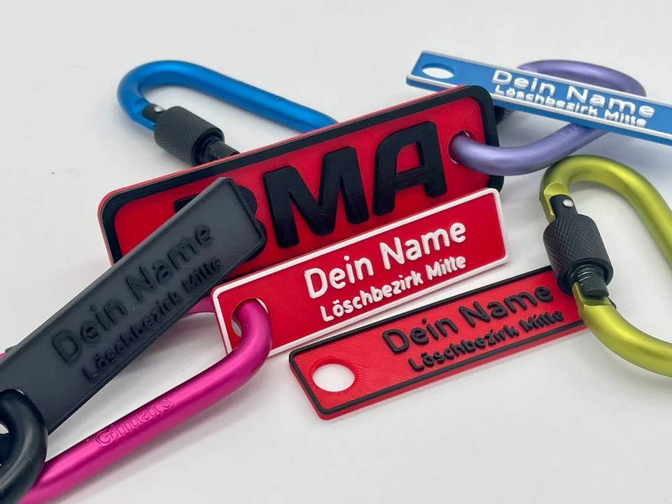 Feuerwehr Namensschild Anhänger Atemschutz Kennung Einsatzjacke  /  2-zeilig - Bild 4 von 4