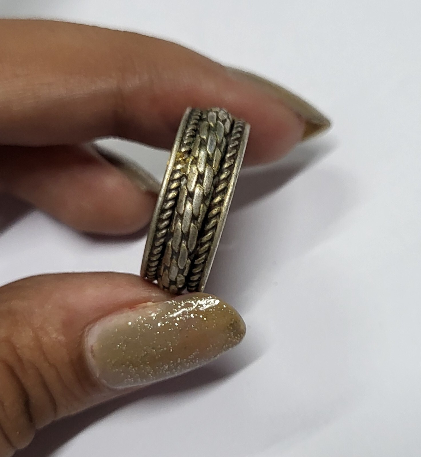 Adjustable Oxidized Round Band Ring Solid 925 Ste… - image 4