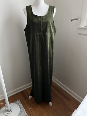 Selene Sport Dress Large L Maxi Modest Jumper Velour Olive Green | eBay