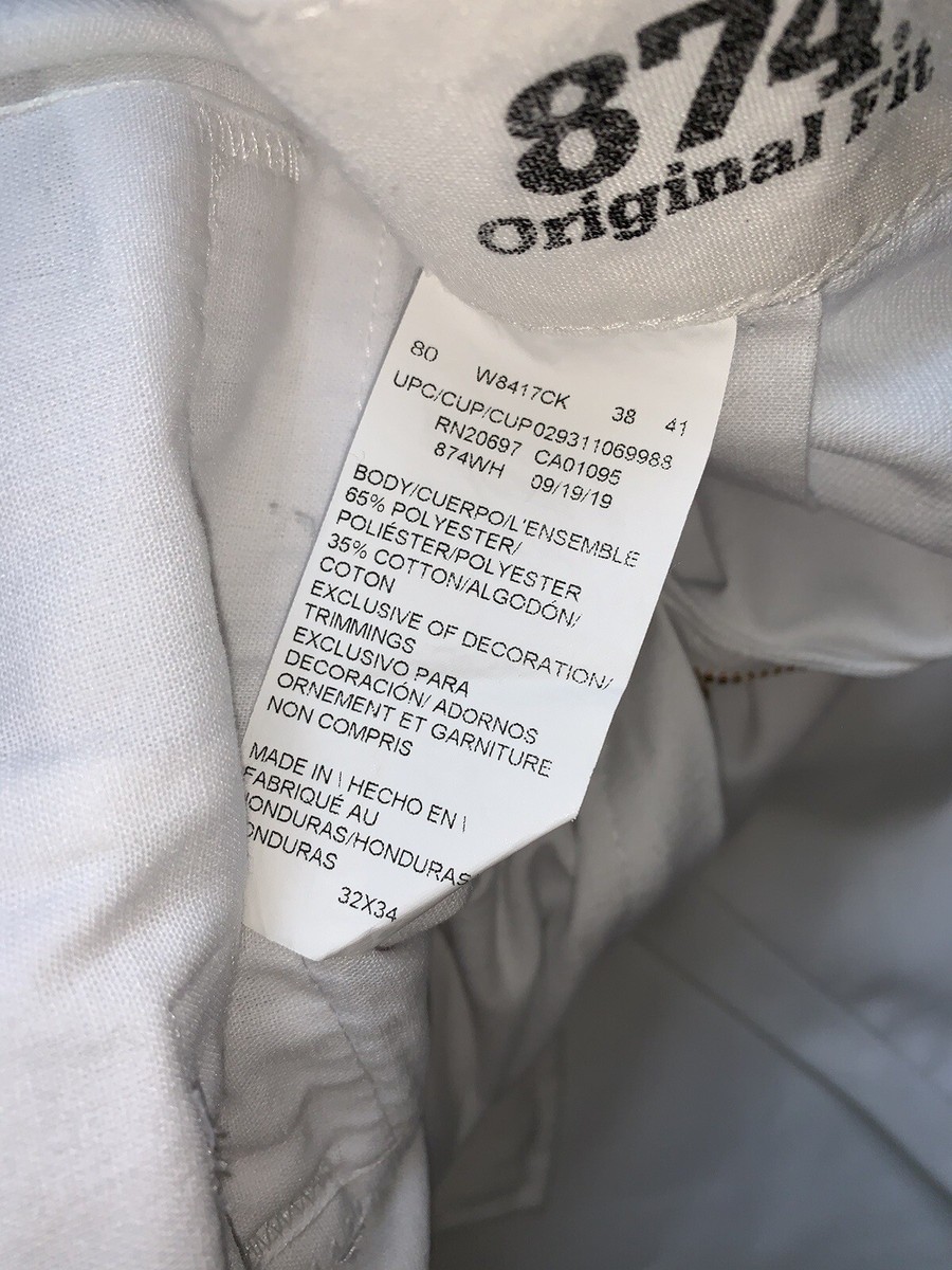 Dickies 32/34 874 Original Fit White Snow Pant Trouser Chino Sk8