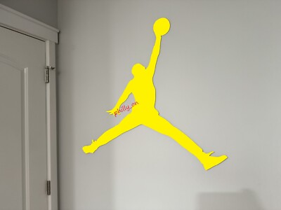 Michael Jordan Jumpman 23 Shape Wooden Sign Plaque Wall Door Decor