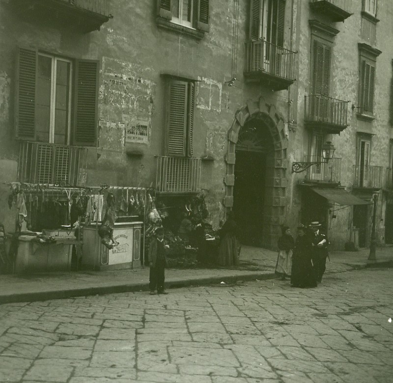 Italy Naples Napoli Butcher shop Old Possemiers Stereo Photo Stereoview 1910