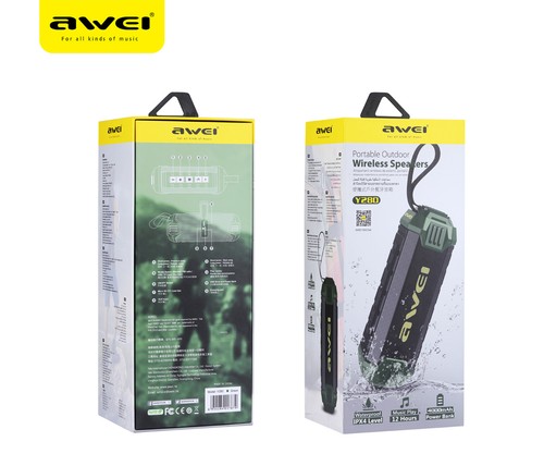 Awei Y280 Speaker Portable Bluetooth Green Waterproof Power Bank Radio - Picture 6 of 6