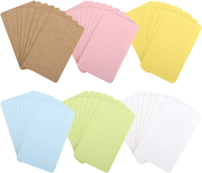 100Pcs 3.54''X2'' Blank Kraft Paper Business Card, Words Message Notes Paper Tags,
