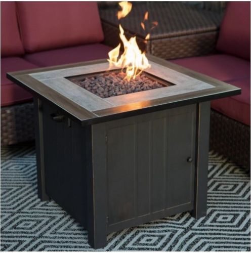 Patio Ceramic Tile Top Fire Pit Coffee Table Heater Fireplace