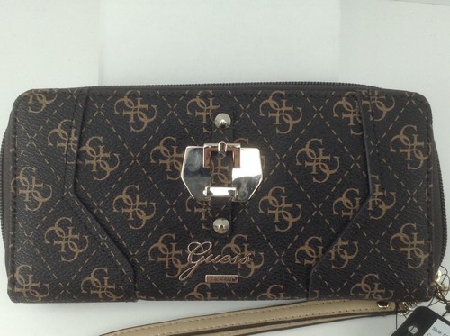Para mujer GUESS marca XL Brown confidencial Cartera - $50 precio minorista  sugerido por el fabricante | eBay