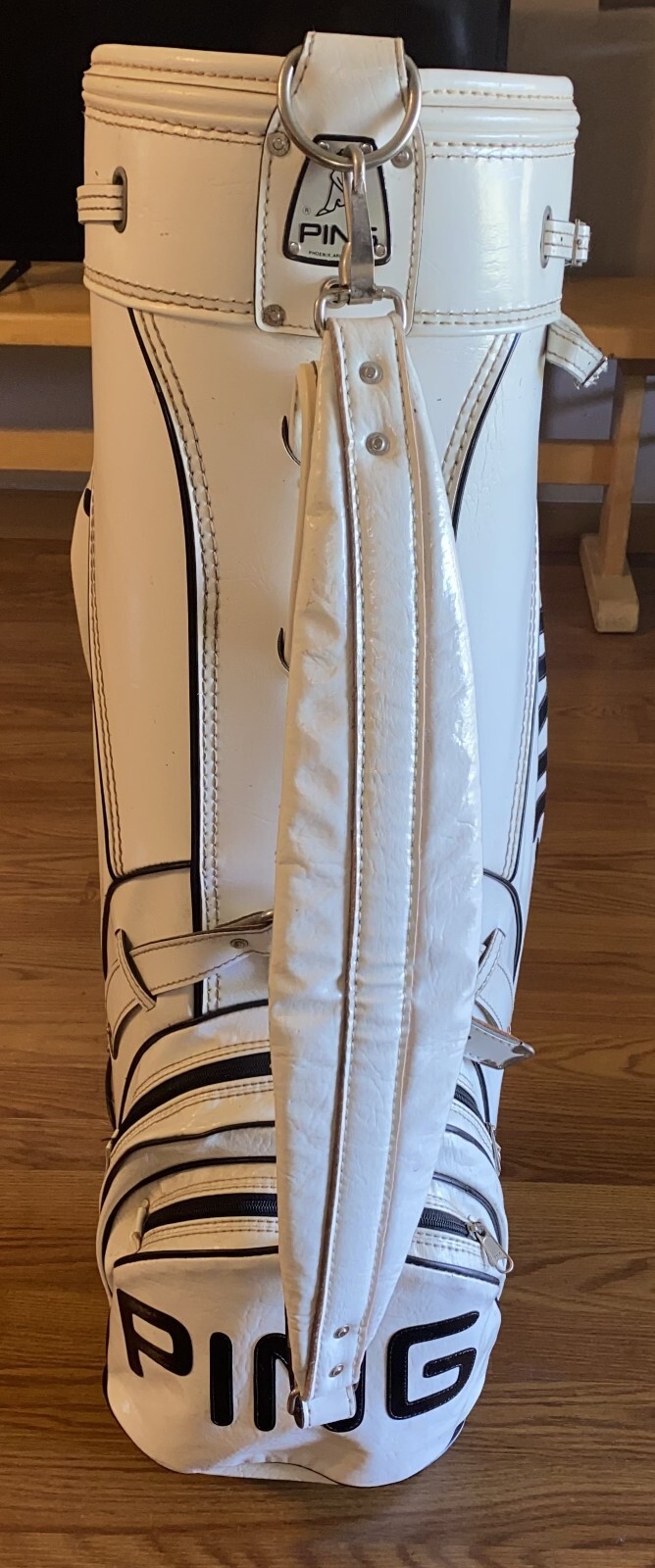 VINTAGE PING Carry/Cart GOLF BAG White & Black VINYL eBay