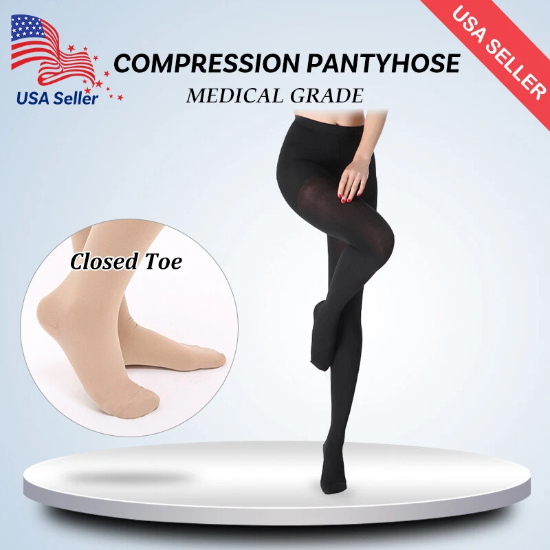 Medical Compression Pantyhose Tights Support Stockings Nurse Travel Flight  Edema