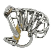 Stainless Steel Male Chastity Device Metal Cage for Men Screws Locking Belt C165