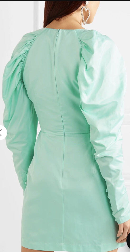 Rotate Birger Christensen Dress Gathered Matte Satin Mint Green Sz 0 sale!  | eBay