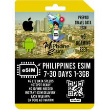 Philippines Travel eSIM Prepaid 1-3GB 7-30 days 4G LTE Network QR Activation