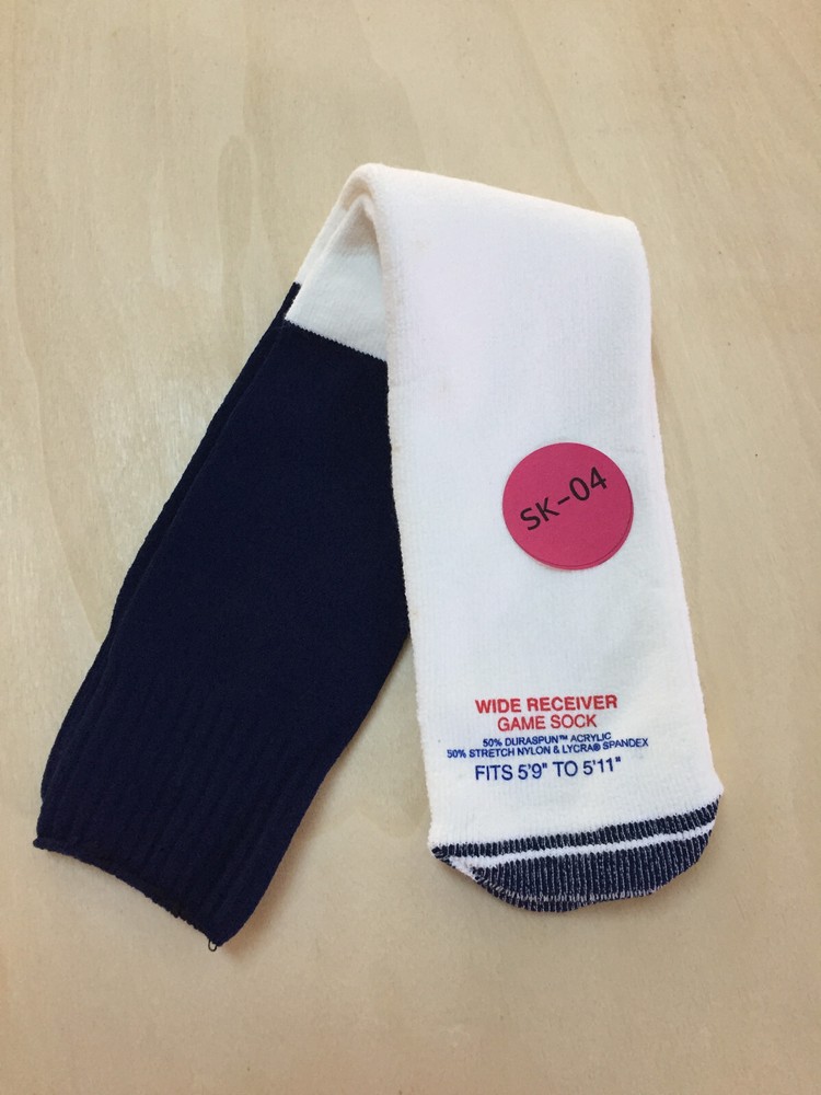 Dark Navy Blue & White Wide Reeived Game Socks - New Old Stock