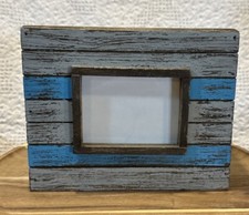Beachcomber  s Wood Photo Album Box Teal/White Beach House Decor