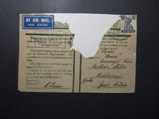 IIndia 1942 Forces Cover / APO 106 (ANASOL) / Repaired Top - Z12398