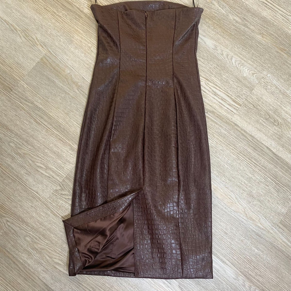 7 for all mankind brown leather dress