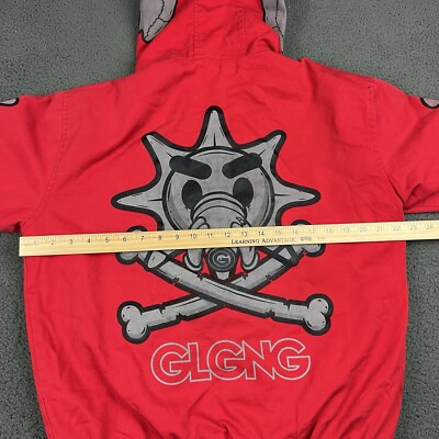 GloGang Jacket Mens Medium Red Skeleton Chief Keef Full Zip Hoodie