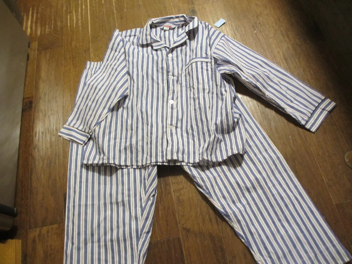 Vintage NWOT Manhattan Men Pajamas Striped 3 x Top Pants Lightweight
