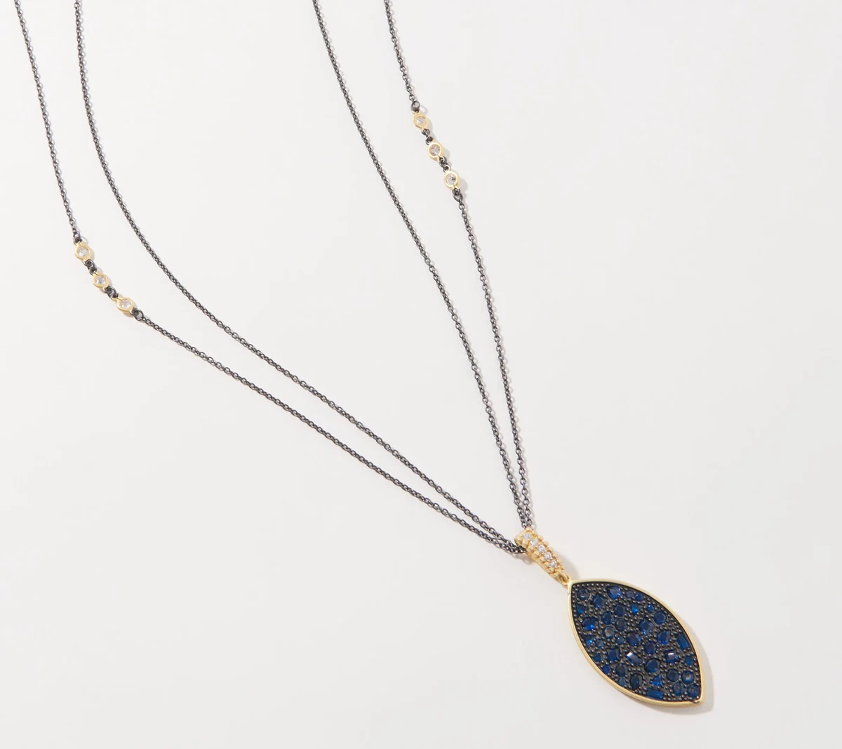 FREIDA ROTHMAN MultiShape CZ Blue Necklace 27