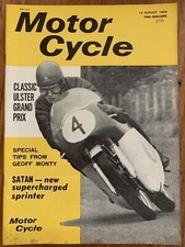 Vintage Motor Cycle Magazine August 1964  Rare Supercharged Vincent Drag Bike