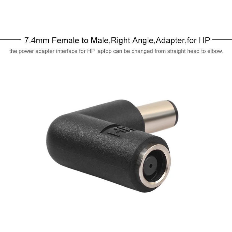 2Pcs 7.4mm Female to 7.4mm Male Right Angle Connector Adapter for HP