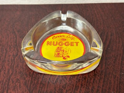 Vintage Carson City Nugget Casino Glass Ashtray