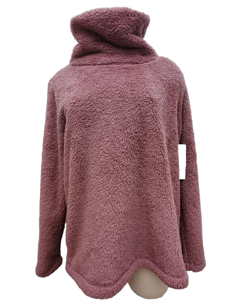 NWT Nordstrom Zella Fuzzy Sherpa Cowl Pullover Super Soft Sweater