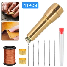 10Pcs Leather Nylon Thread Stitching Needles Awl Hand Kits for DIY Sewing Craft
