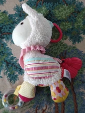 Skip Hop Baby Llama Plush Stuffed Animal Rattle Bandana Buddies Stroller Toy