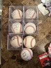 Lot of 7 Original MLB Autographed Baseballs in Display Cases