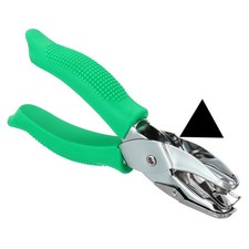 3/16 Inch Triangle Single Hole Punch Handheld Hole Puncher with Grip Green