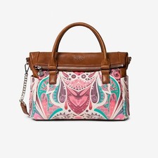 Desigual Bols_Borsa a mano Multiverse Loverty colorata paisley bordo ecopelle nuova con etichette