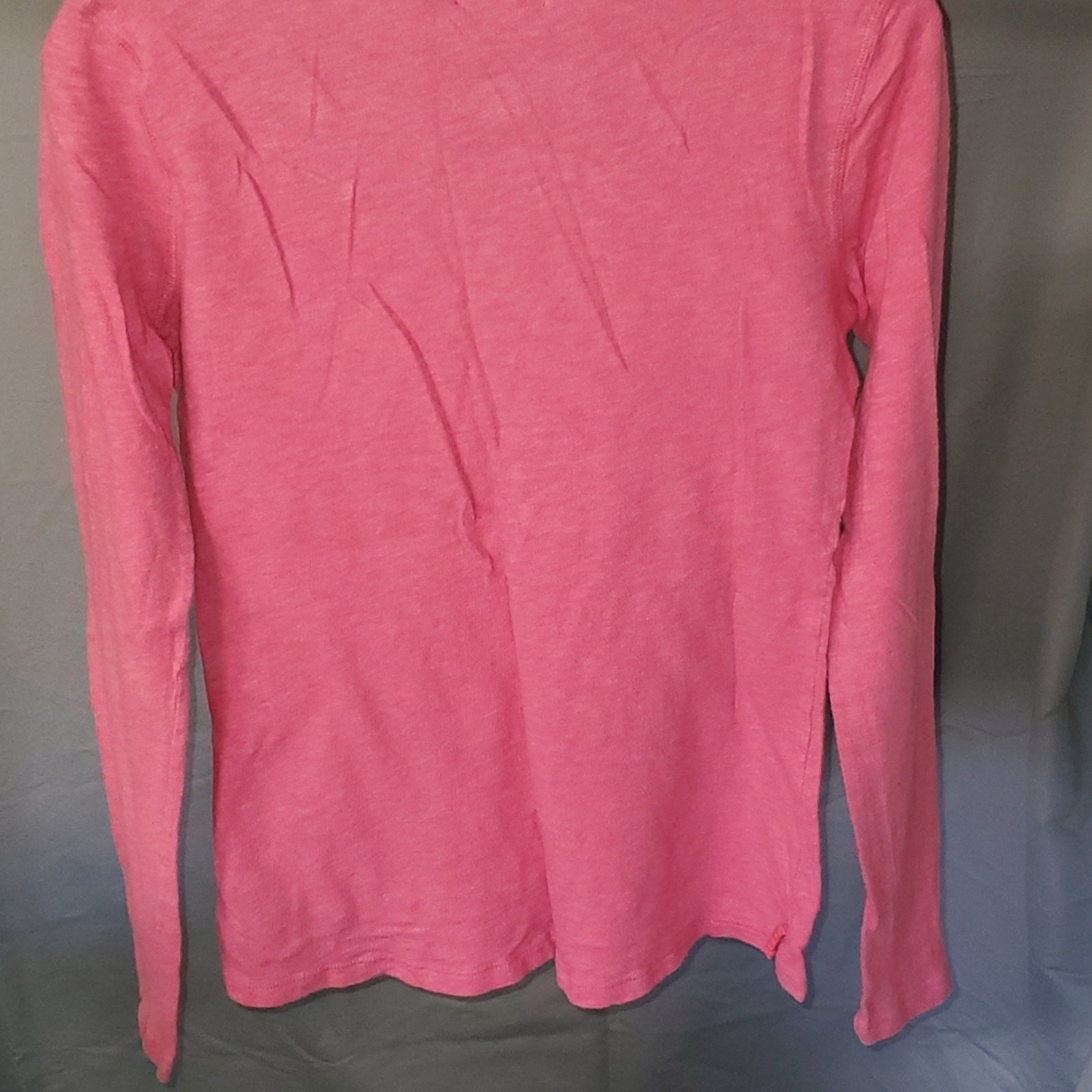 Gap Pink Split Neck Top Size medium Long Sleeve - image 2