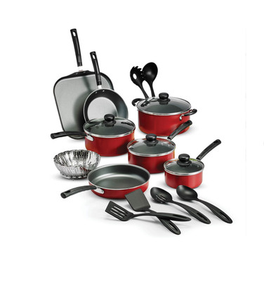 Tramontina Primaware 18 Piece Non-stick Cookware Set, Red