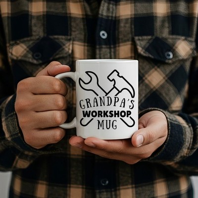 Vatertag Opas Werkstatt Tasse 11 Unzen - Forever Personal Designs 