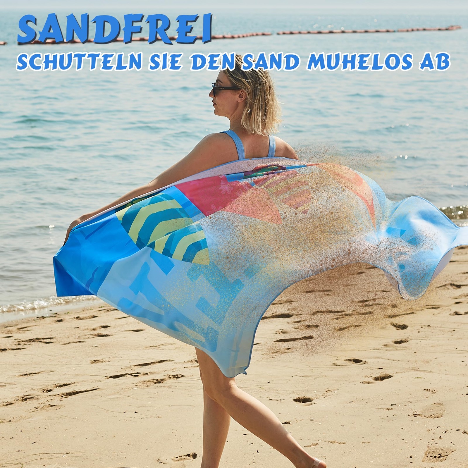 Serviette de plage microfibre 180x90 cm compacte et anti-sable pour l'été - 4