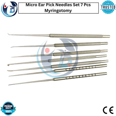 Micro Ear Pick Needles Set 7 Pcs Myringotomy ENT Instruments