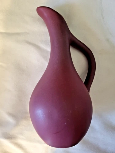 Van Briggle Pitcher Ewer Vase. 7 inches. Mulberry glaze.