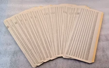 25 Vintage IBM Yellow STRIPED Punch Cards NOS Unused  Data Cards Hollerith