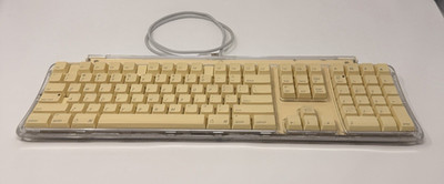 Apple Pro Keyboard White Clear Case USB Cord Model M7803 Wired Works Full Size