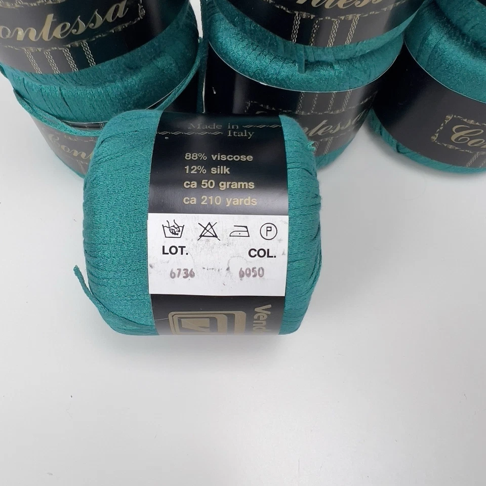 9 Vendome Contessa Yarn 88% Viscose/12% Silk 25g/85yds Italy - Image 2 of 2