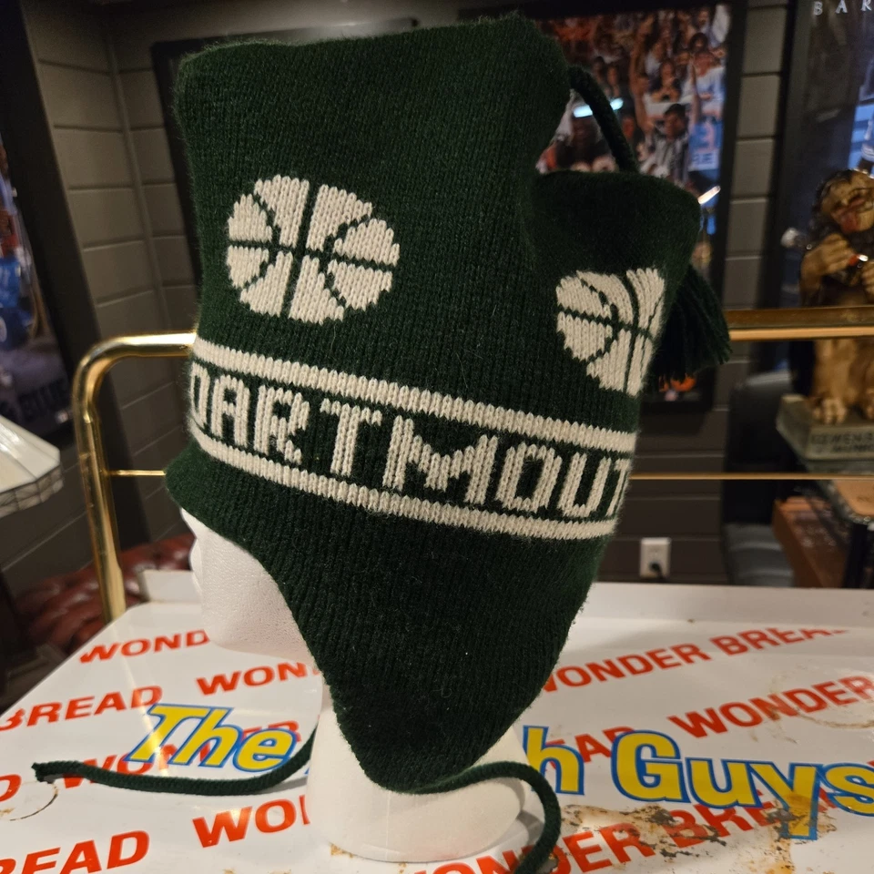 Dartmouth College Baloncesto Tejido Esquí Invierno Gorro Sombrero Verde Pom Pom De colección Foto 3 de 4